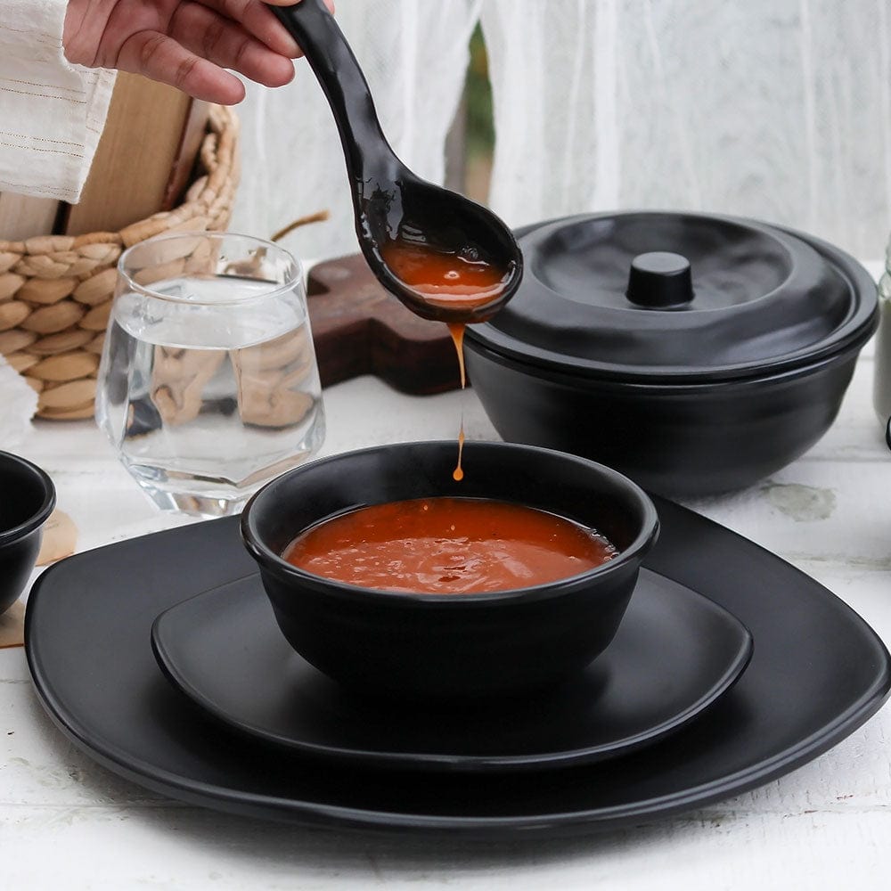 Cup Plate Asian Matt Square Dinner Set - 41 Piece