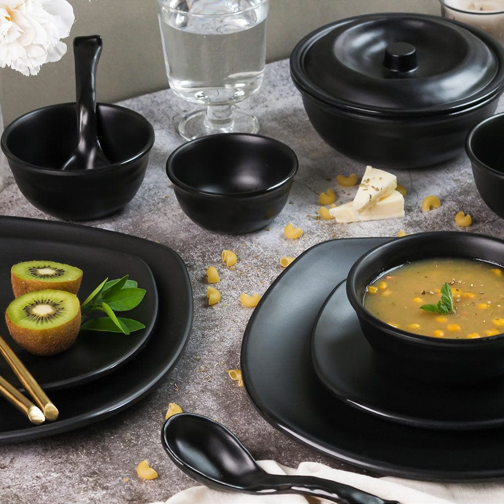 Cup Plate Asian Matt Square Dinner Set - 41 Piece
