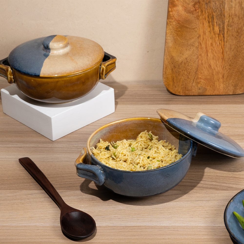 Cup Plate Azure Half and Half Ceramic Dinner Set - 29 Piece