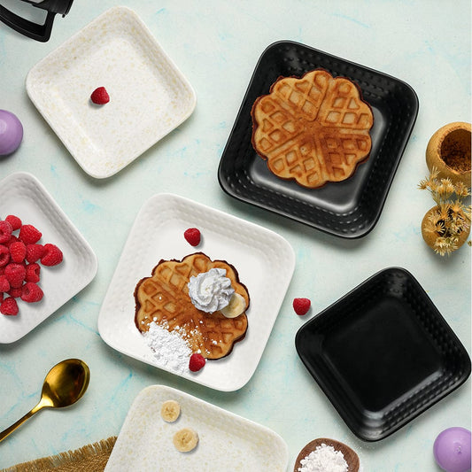 Cup Plate Black Melamine French Platter Set of 4
