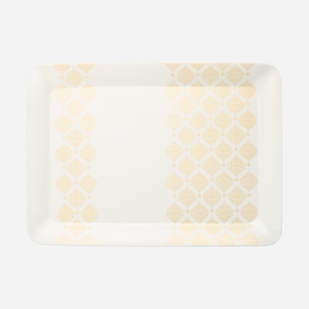 Cup Plate Golden Crown Melamine Canvas Matt Tray Set of 3