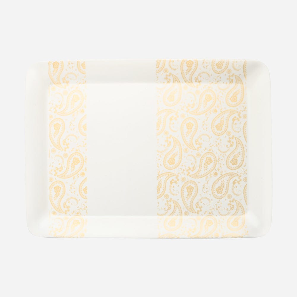 Cup Plate Golden Paisley Melamine Tray Set - 3 Sizes
