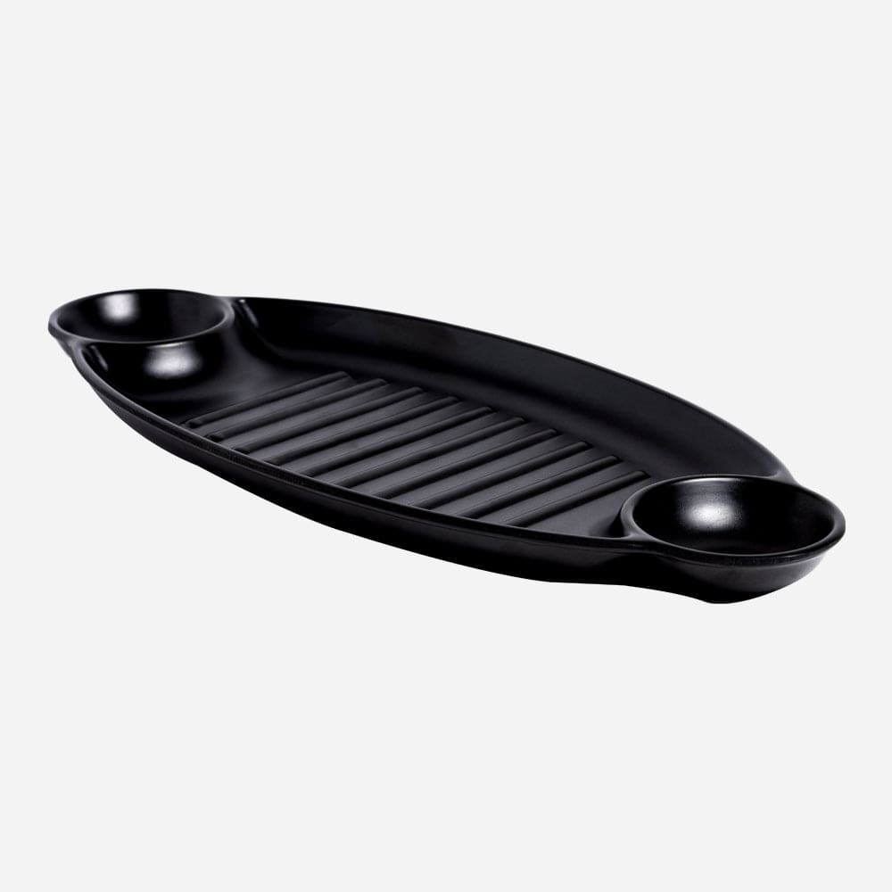 Cup Plate Melamine Oval Grill Serving Platter Set of 2
