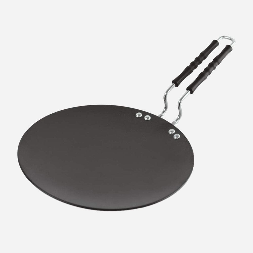 Cup Plate Non-Stick Concave Tawa with Hard Anodised Rod Handle