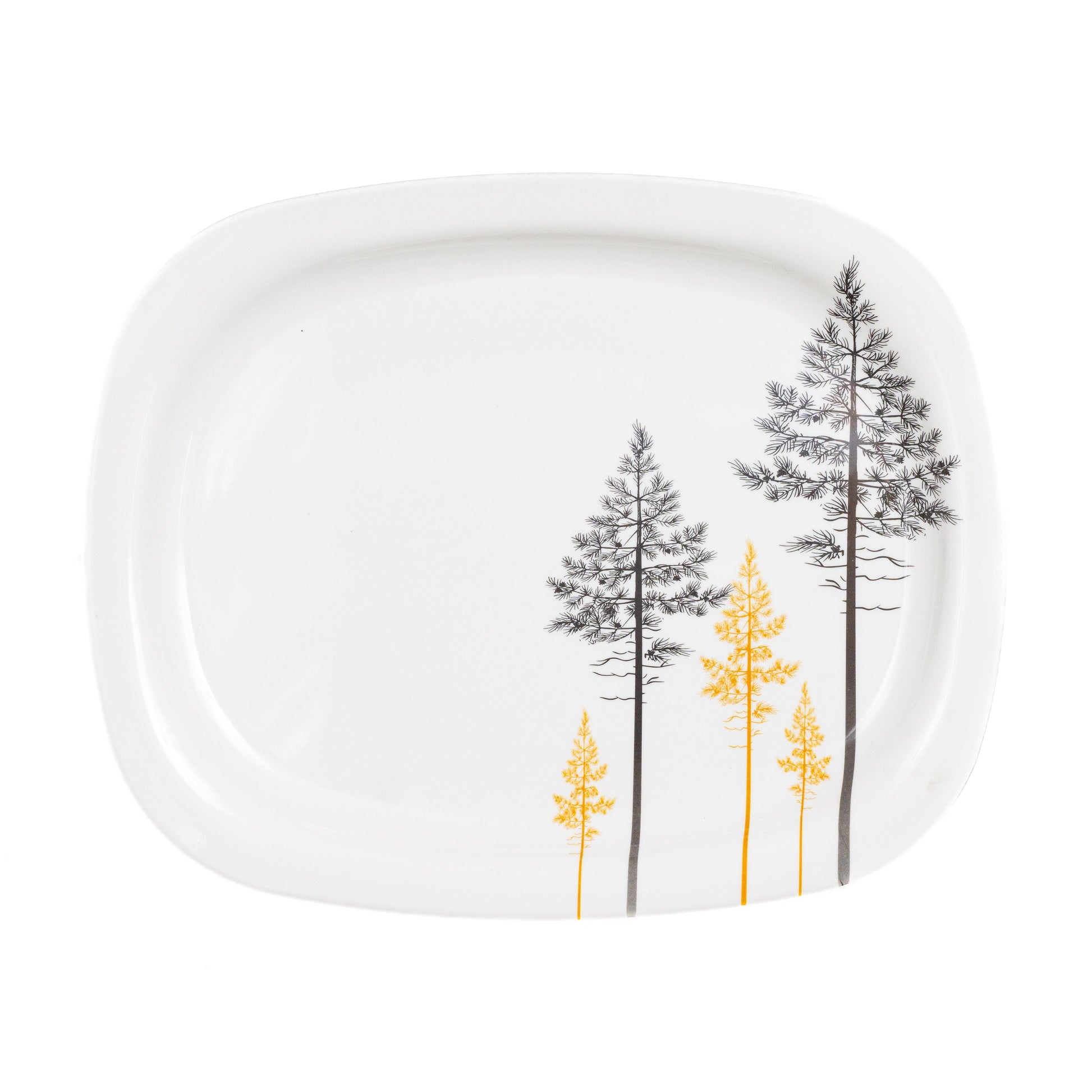 Cup Plate Pine Tree 38-Piece Square Dinner Set
