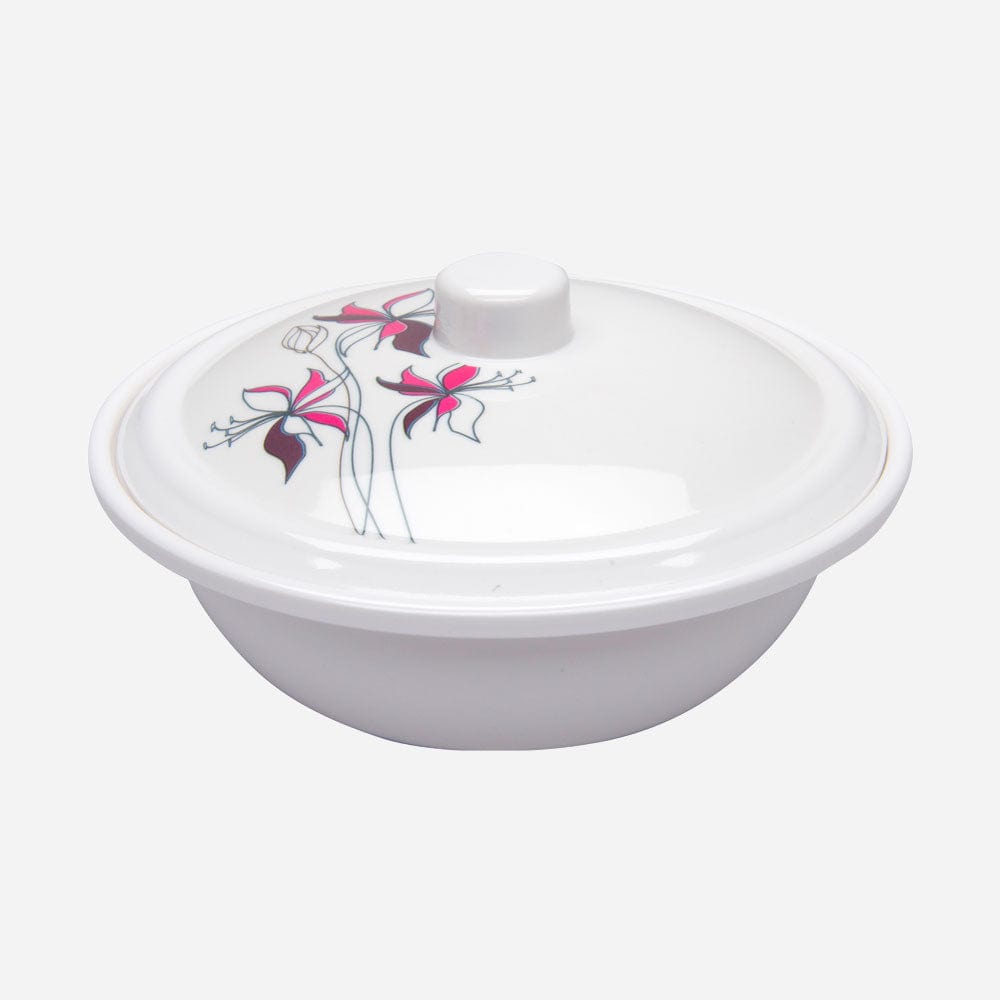 Cup Plate Purple Petals 32-Piece Round Dinner Set