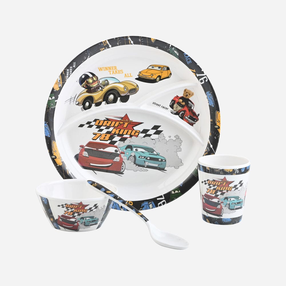 Cup Plate Road Rash Kids Dinner Set - Fun Character Meal Set