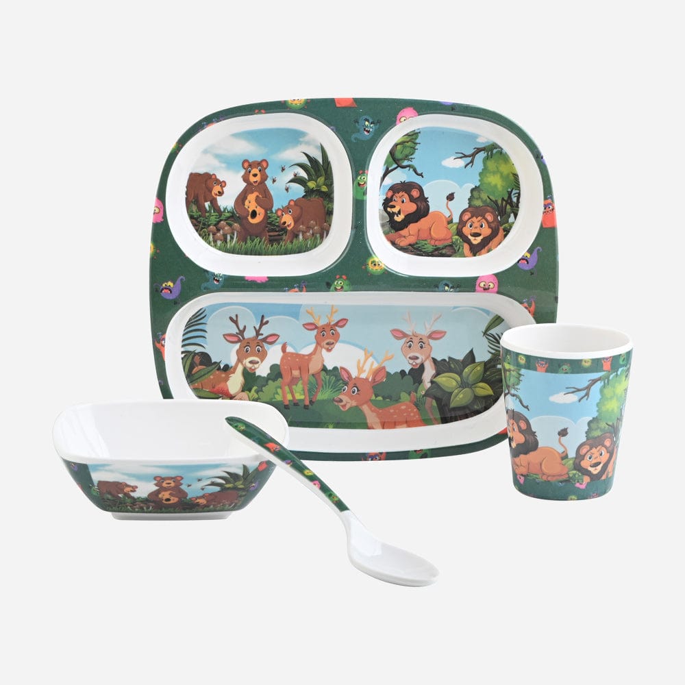 Cup Plate Square Jungle Book Kids Dinner Set for Fun Mealtimes