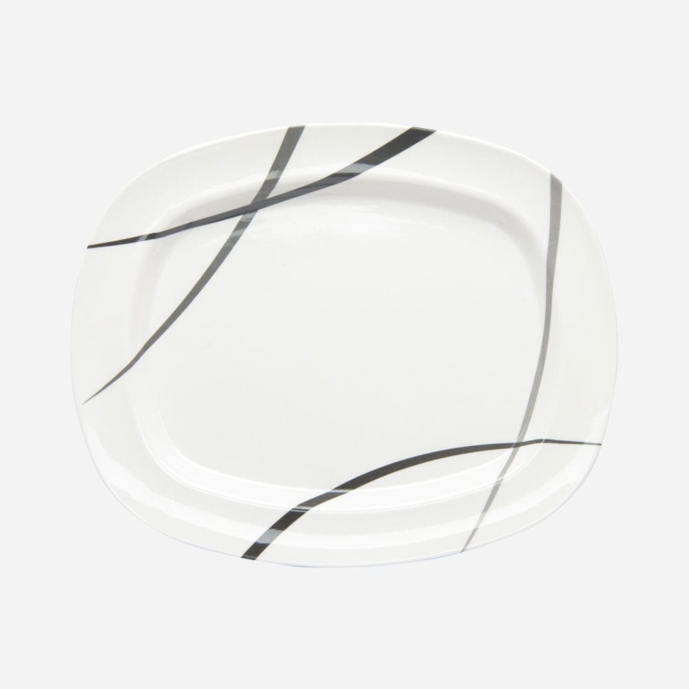 Cup Plate Strokes 32-Piece Round Dinner Set