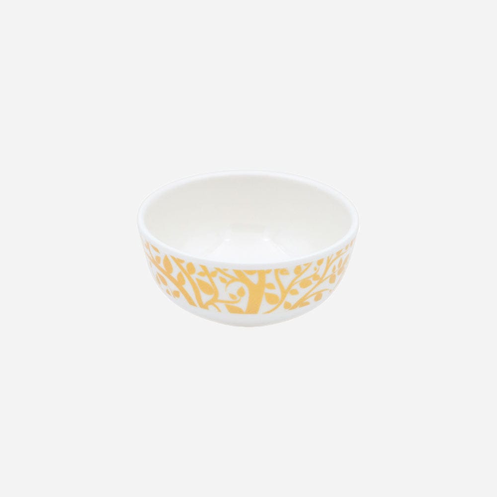 Cup Plate Temple Tree Gold Round Dinner Set - 44 Piece