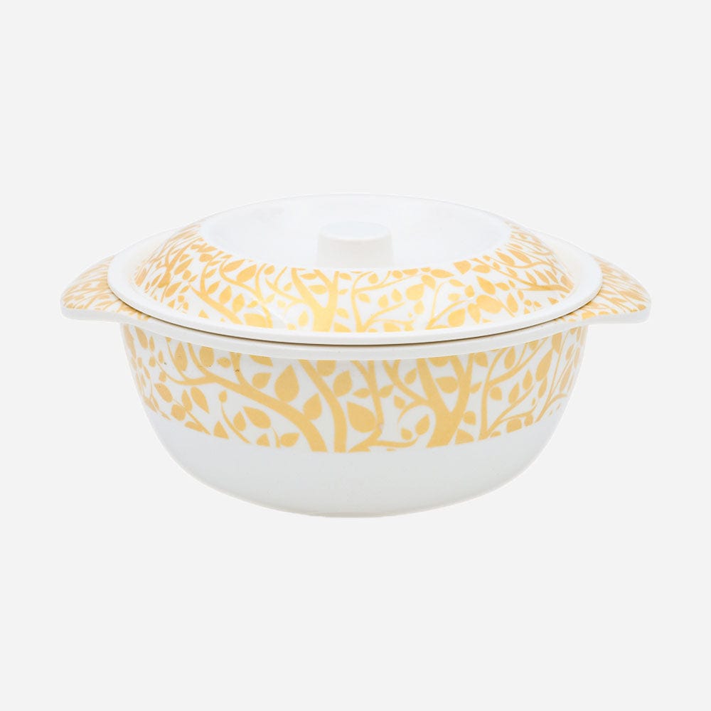 Cup Plate Temple Tree Gold Round Dinner Set - 44 Piece