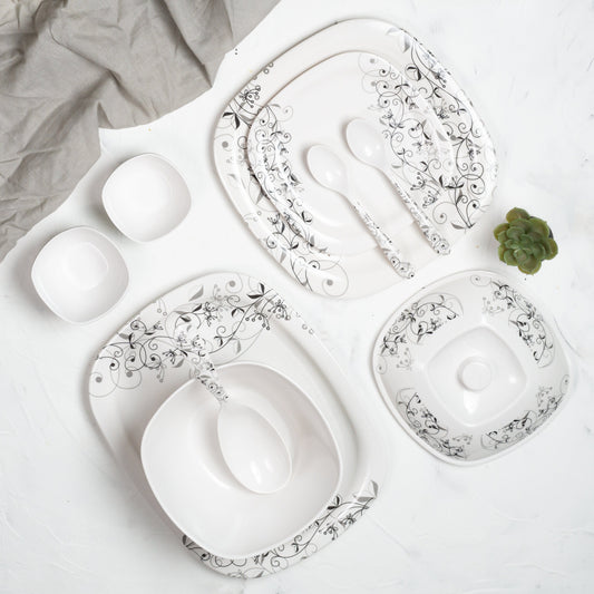 Cup Plate Wine Square Dinner Set (38 Piece)