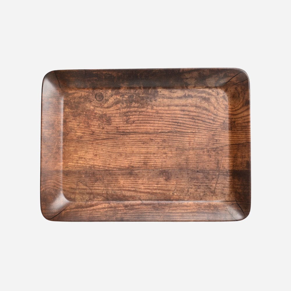 Cup Plate Woody Melamine Canvas Matt Tray Set - 3 Sizes