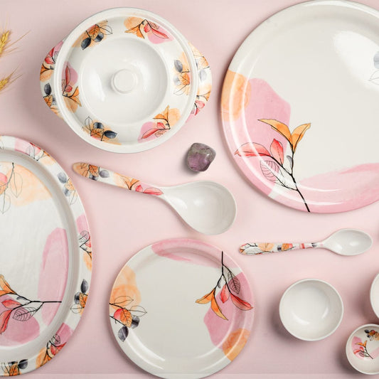 Cup Plate Aspire Round Dinner Set - 44 Piece Melamine Set