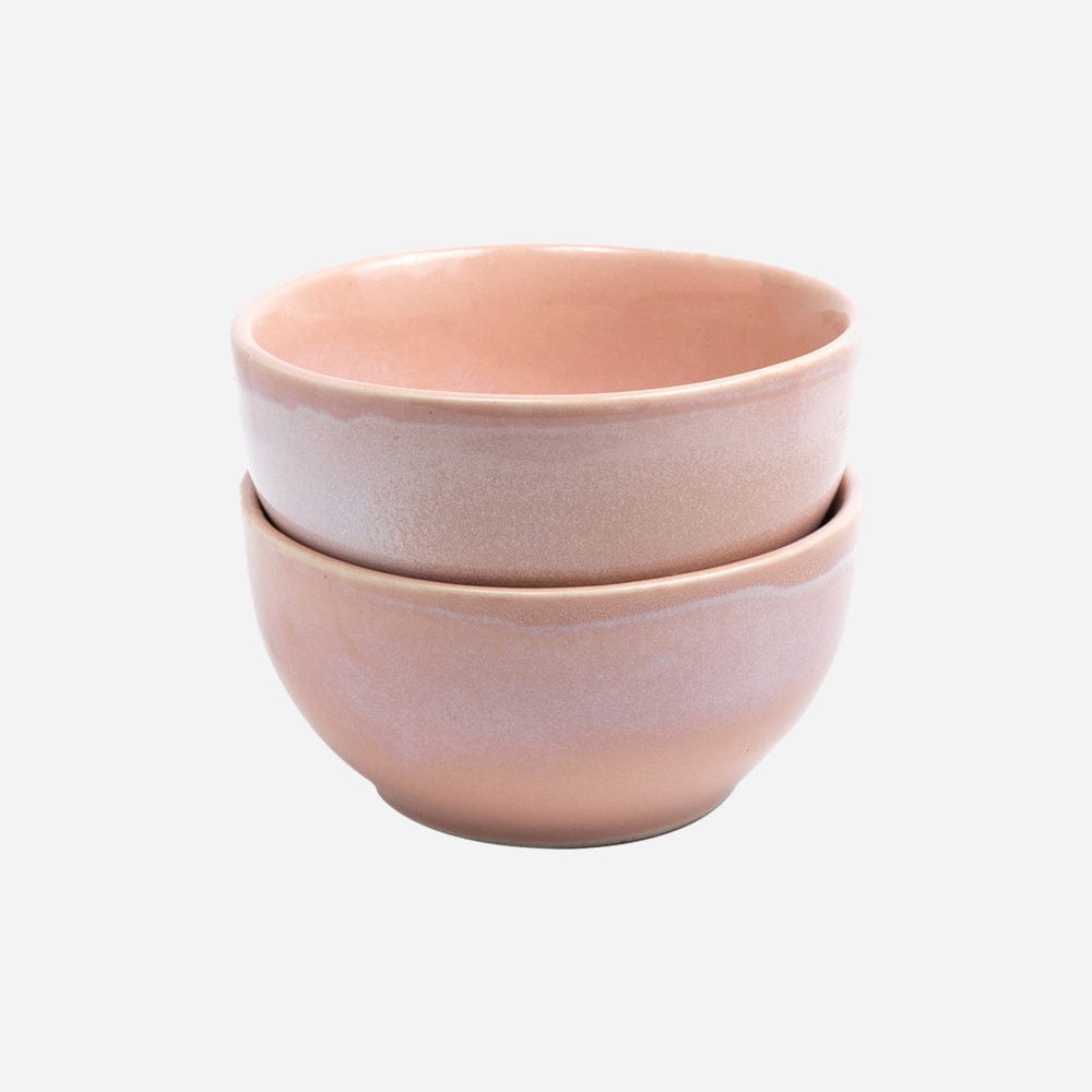 Cup Plate Blush Rose Ceramic Snack Bowl Set of 4