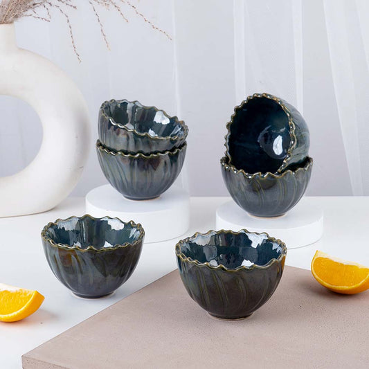 Cup Plate Emerald Artisan Bowls - Set of 6