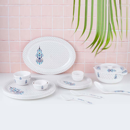 Cup Plate Firozi 44 Piece Round Dinner Set