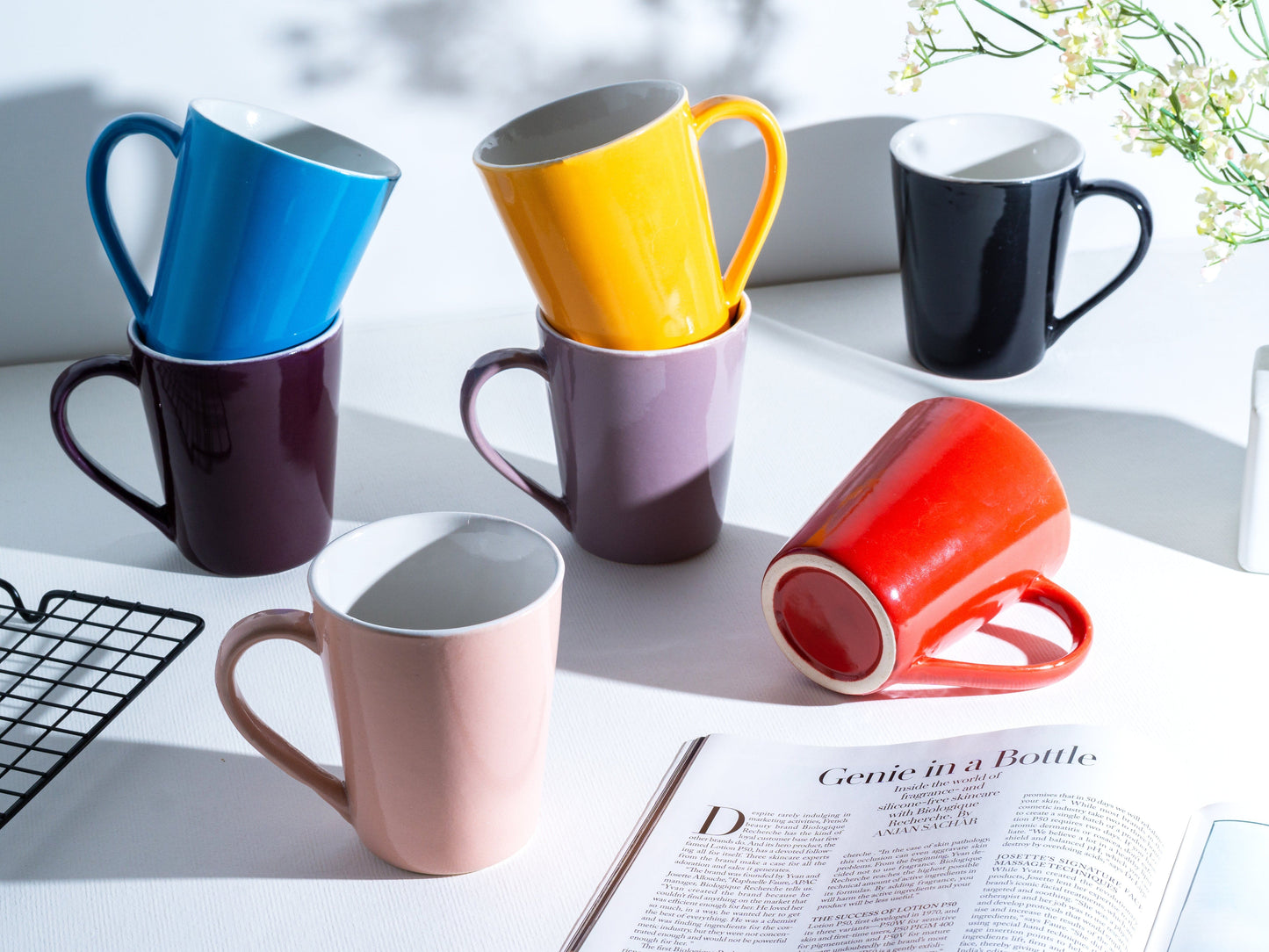 Cup Plate Genie Ceramic Mug - Elegant Drinkware