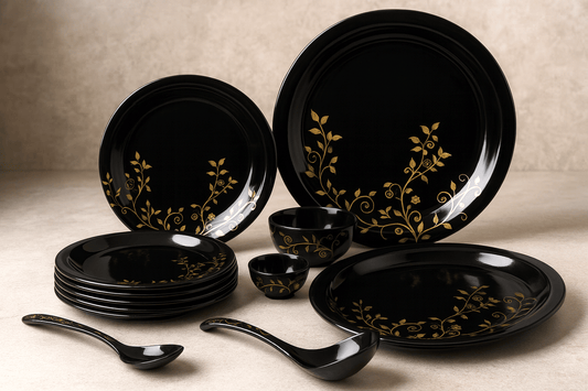 Cup Plate Merlin Round Dinner Set - 44 Piece Melamine Set