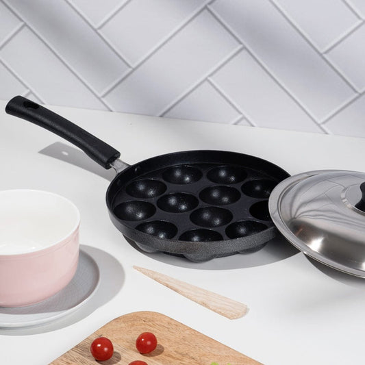 Cup Plate Non-Stick Appam Patra with Steel Lid