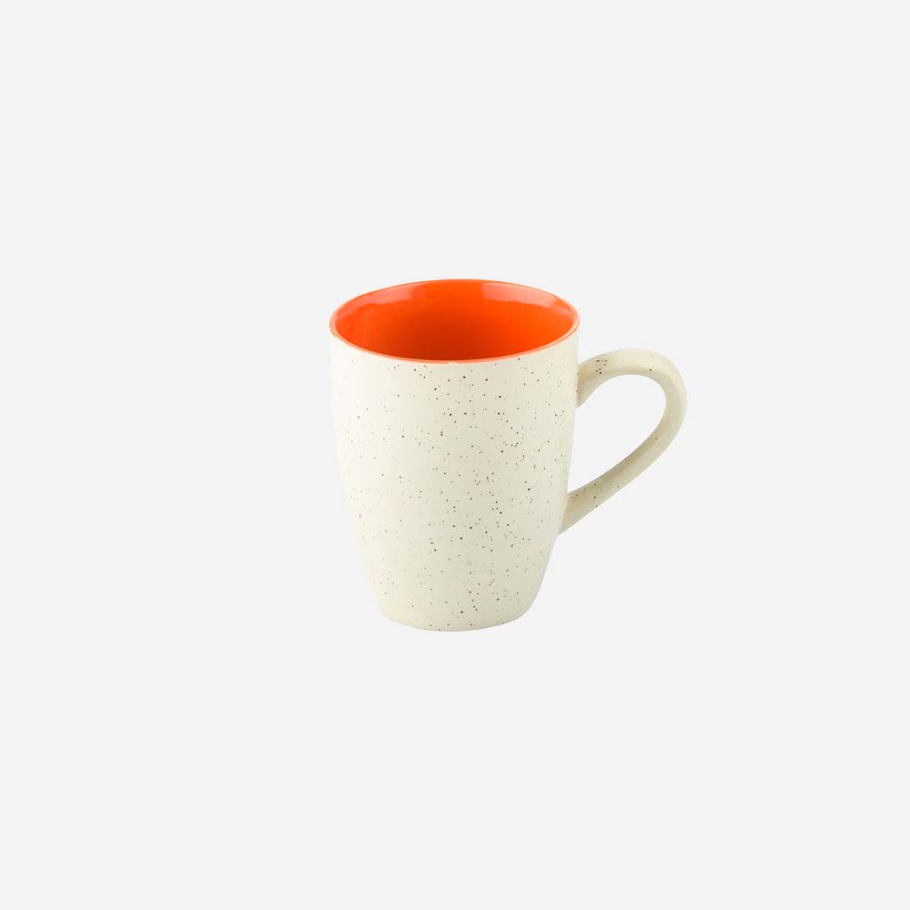 Cup Plate Set of 2 / Orange Elegant Ceramic Arabica Mug