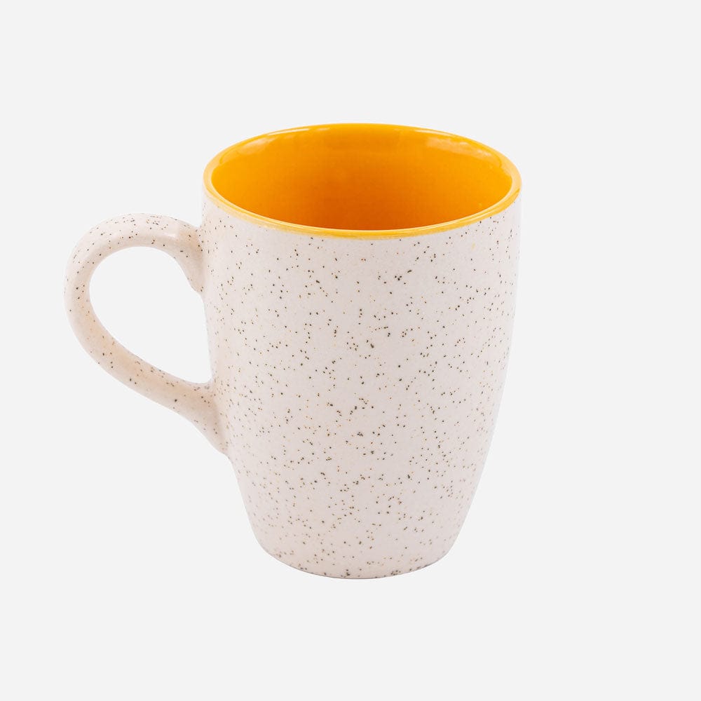 Cup Plate Set of 2 / Yellow Elegant Ceramic Arabica Mug