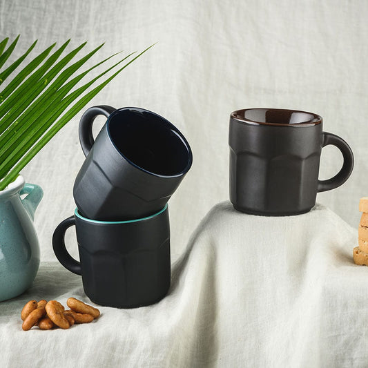 Cup Plate Set of 4 / Coffee Elegant Ceramic Belle Mug