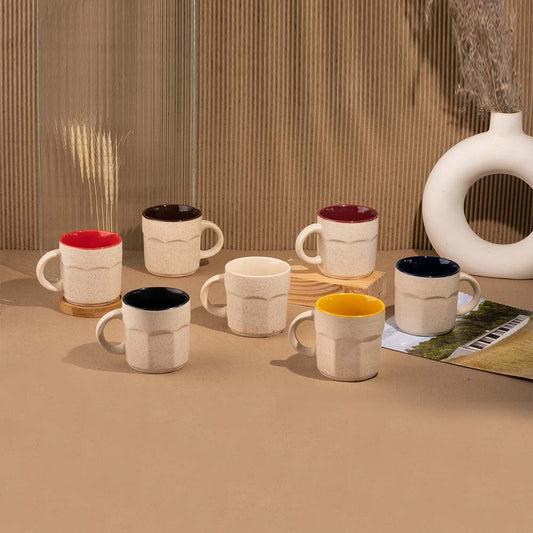 Cup Plate Set of 4 / Red Allure Ceramic Coffee Mug
