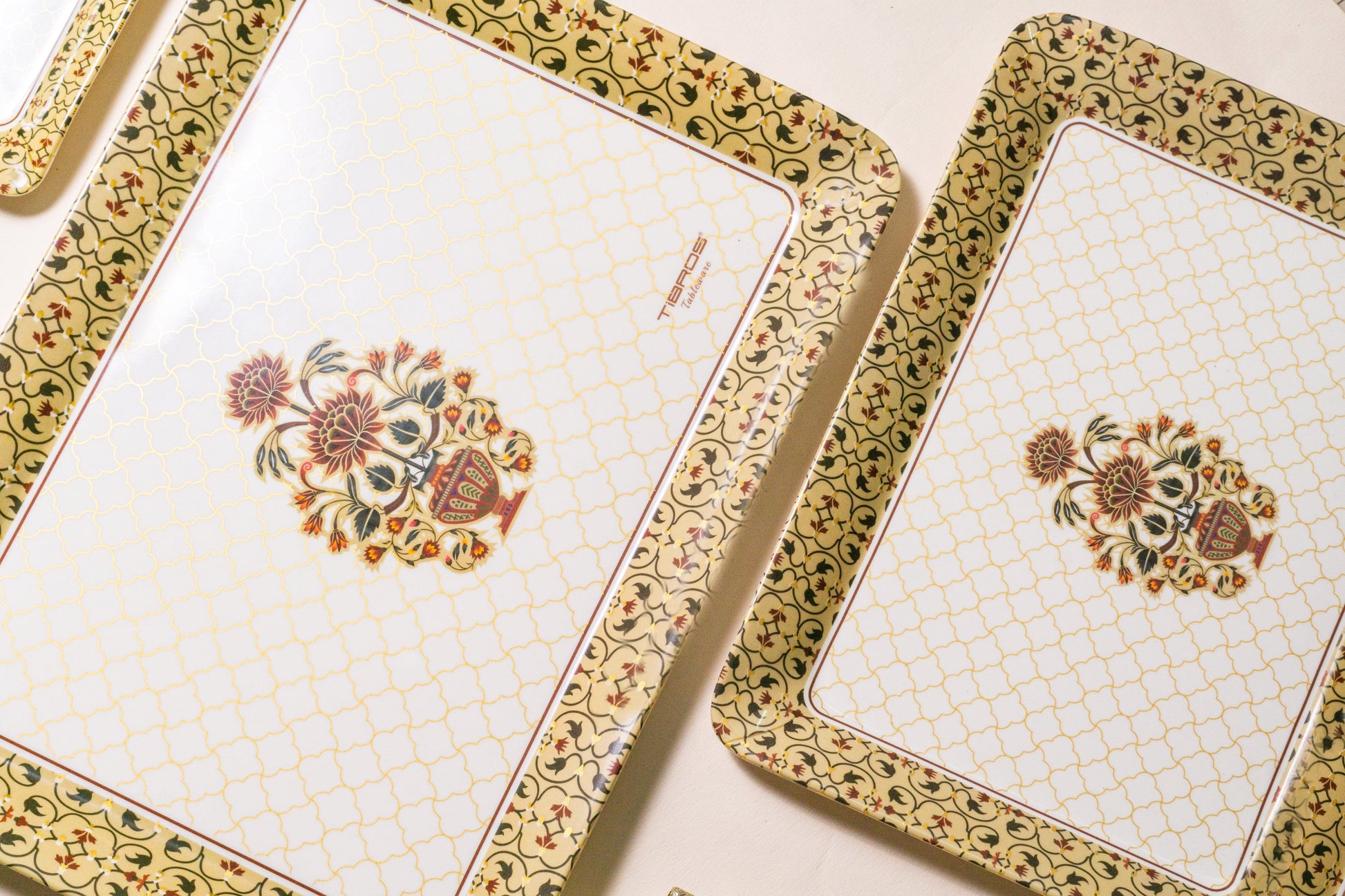 Cup Plate Sufi Melamine Ethnic Tray Set of 3
