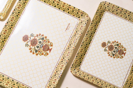 Cup Plate Sufi Melamine Ethnic Tray Set of 3