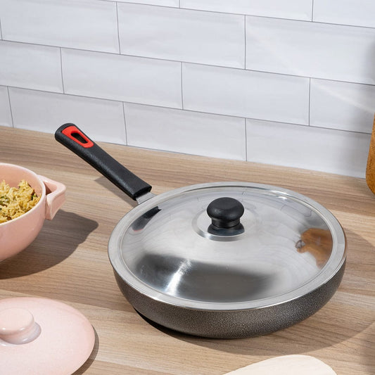 Cup Plate Tibros Non-Stick Fry Pan with Steel Lid - 250mm